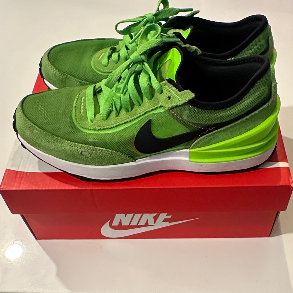 Nike Youth Waffle One Electric Green and Black Sneakers (= to women’s 8.5)